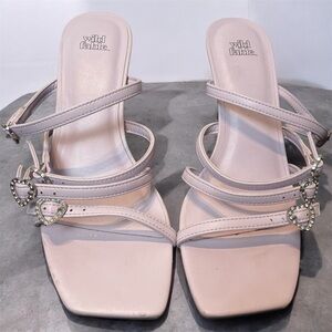 Wild Fable Light Pink Strappy Heels with Heart Accents